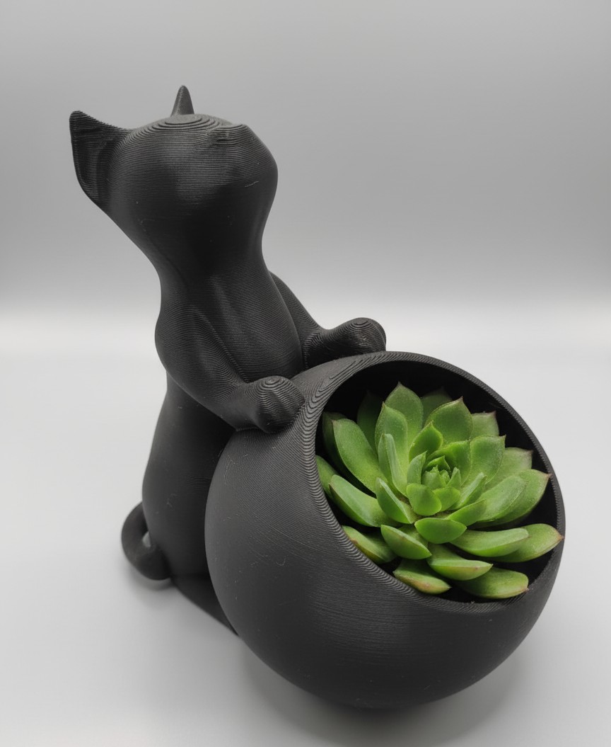 Maceta con forma de gato