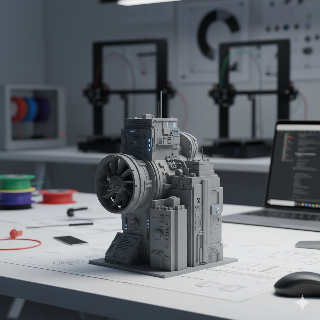 Prototipo técnico impreso en 3D para validación de diseño